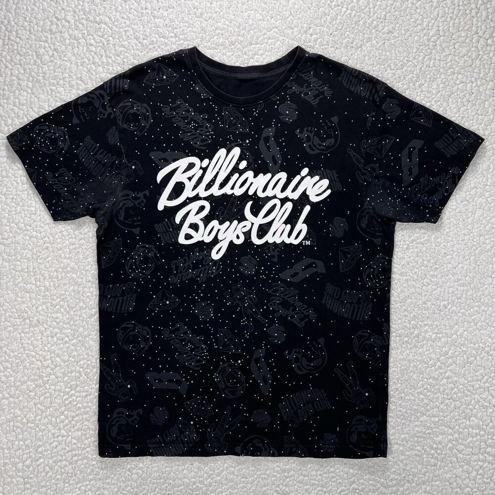 Billionaire‎ Boys Club T Shirt BBC Men's Medium Black All Over Print Streetwear